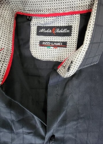 Absolute Rebellion Shirt Mens Large Black Slim Fit Flip Cuff L/S Button Front - Picture 3 of 13