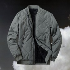 Giacca Uomo Biker Bomber In Fleece Sherpa Con Fodera E Tasche Outdoor