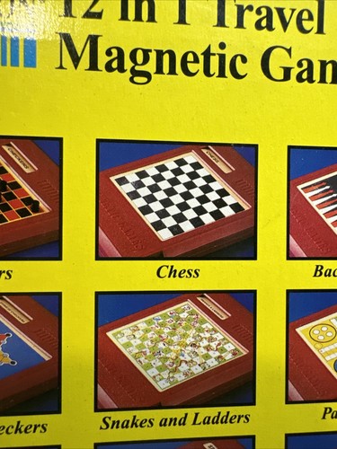 VINTAGE 1993 PAVILION TRAVEL MAGNETIC 12 in 1 GAMES (missing 2 blue pawns) - Picture 5 of 8