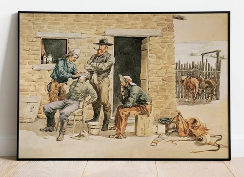 Sunday Morning Toilet on The Ranch by Frederic Remington - 第 1/4 張圖片