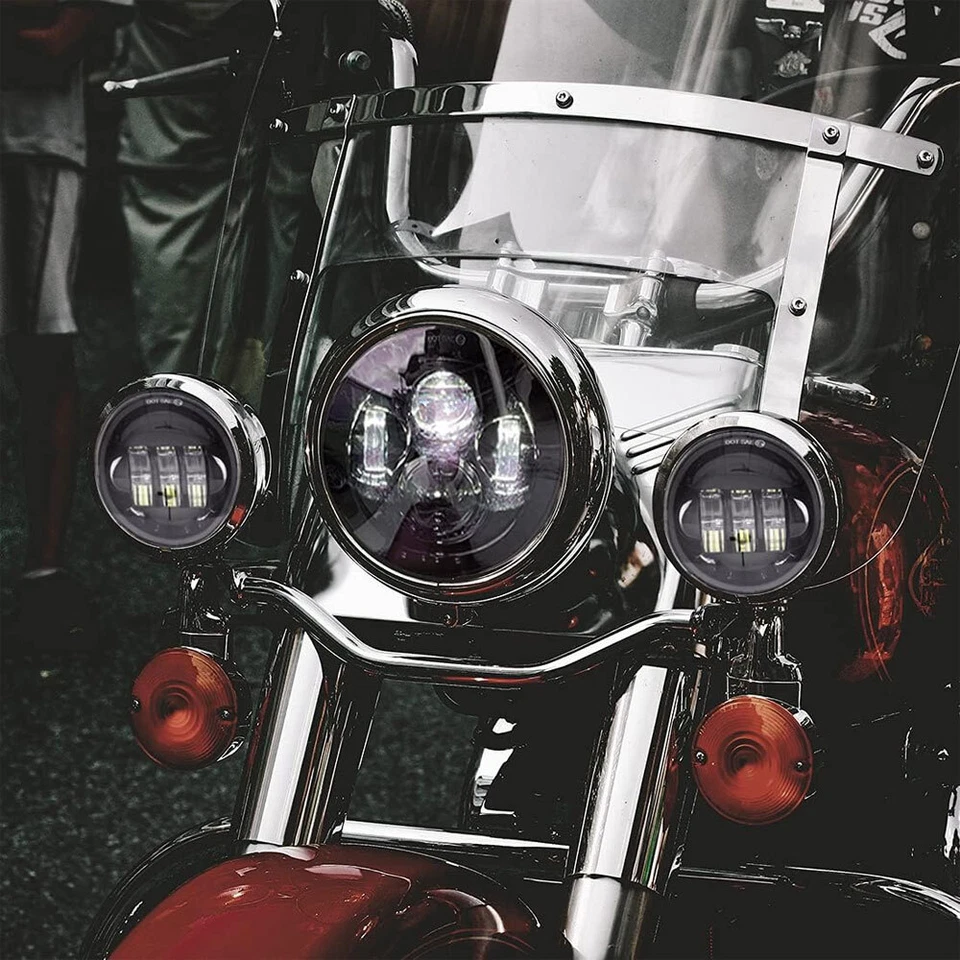 Faro LED de 7 pulgadas para Yamaha XV 1700 Road Star Silverado + luces de paso de 4,5" Foto 3 de 4