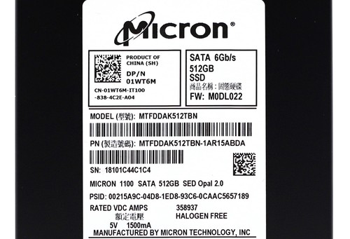 Dell MTFDDAK512TBN 512GB 2.5" 6Gb/s SATA Solid State Drive P/N: 01WT6M Tested - Picture 3 of 3
