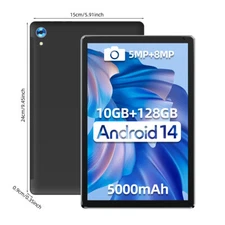 AEEZO 10.1 in Android Tablet 10+128GB IPS Touchscreen Octa-core Processor Wi-Fi