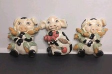  Adorable Vintage Pig Refrigerator Magnets- Set Of 3
