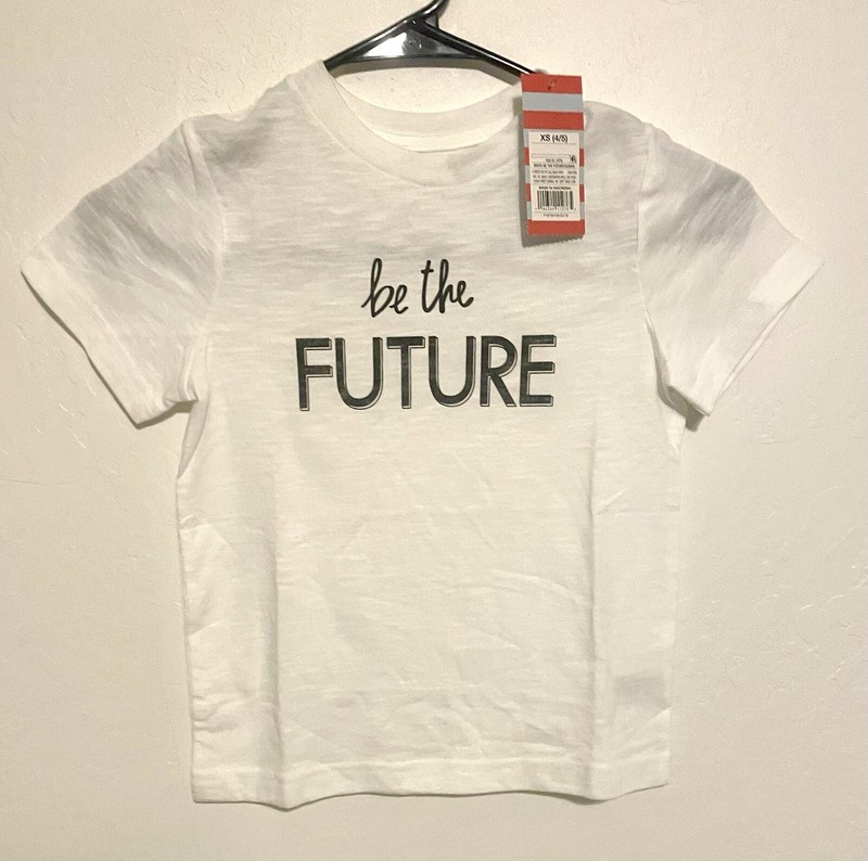 NWT Cat & Jack White “Be The Future” Graphic T-shirt Shortsleeves Girl’s Size XS