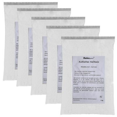 Rekosan Halitsalz 5x 1 kg (fein 0,3 - 0,5 mm) Salt Range (Himalaya-Vorgebirge)