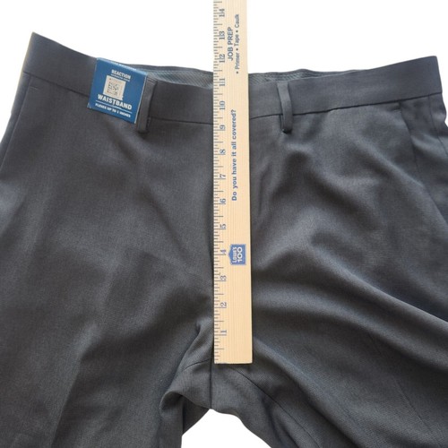 Reaction Kenneth Cole Mens Size 34x30 Modern Fit Micro Check Trouser Pant Slacks - Picture 9 of 13