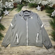 Under Armour Jacket Womens Large Full Zip Gray Softball Hamilton Pockets Active