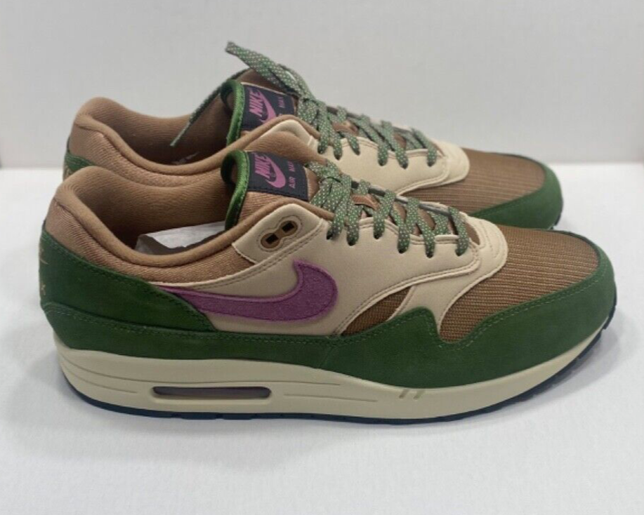 Nike Air Max 1 SH Treeline Size 13 DR9773-300 Green Pink Light Bordeaux Skunk