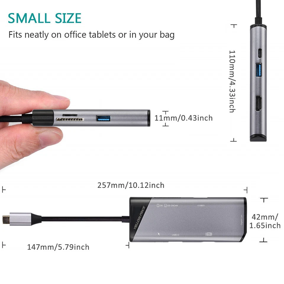 Ultra-Speed USB-C Hub Adapter for iPad Pro, MacBook Pro/Air 2020, Compact 7-In-1 - Image 4 of 4