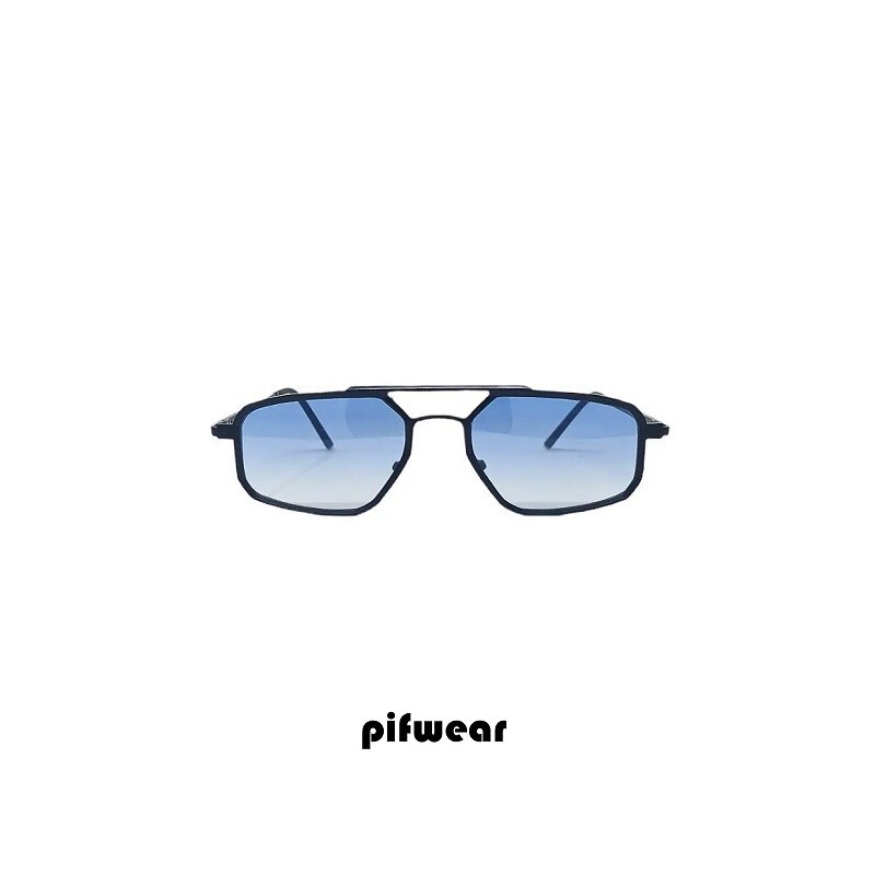 2023 PIFWEAR 2300A Sunglasses Black Aluminum Frame with Blue Lenses-image