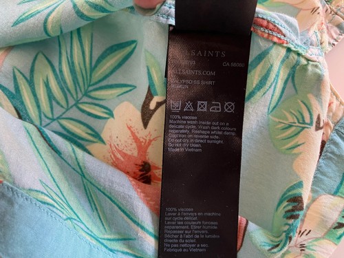 ALLSAINTS CALYPSO SHIRT SHORT SLEEVE FLORAL HAWAIIAN SUMMER HOLIDAY BEACH SMALL - Picture 18 of 18