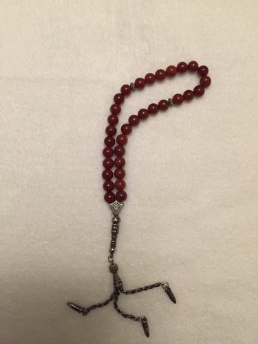 Amber Tesbih, Misbaha Tasbeeh, 925 Sterling Silver - Picture 2 of 3