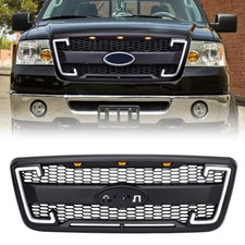 Front Raptor Style Grill Grille W Emblem Hole Lights For 2004-2008 Ford F150