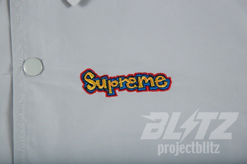 SS18 SUPREME GONZ LOGO COACHES COACH JACKET GREY SIZE XL SS18 SUPREME GONZ LOGO COACHES COACH JACKET GREY SIZE XL