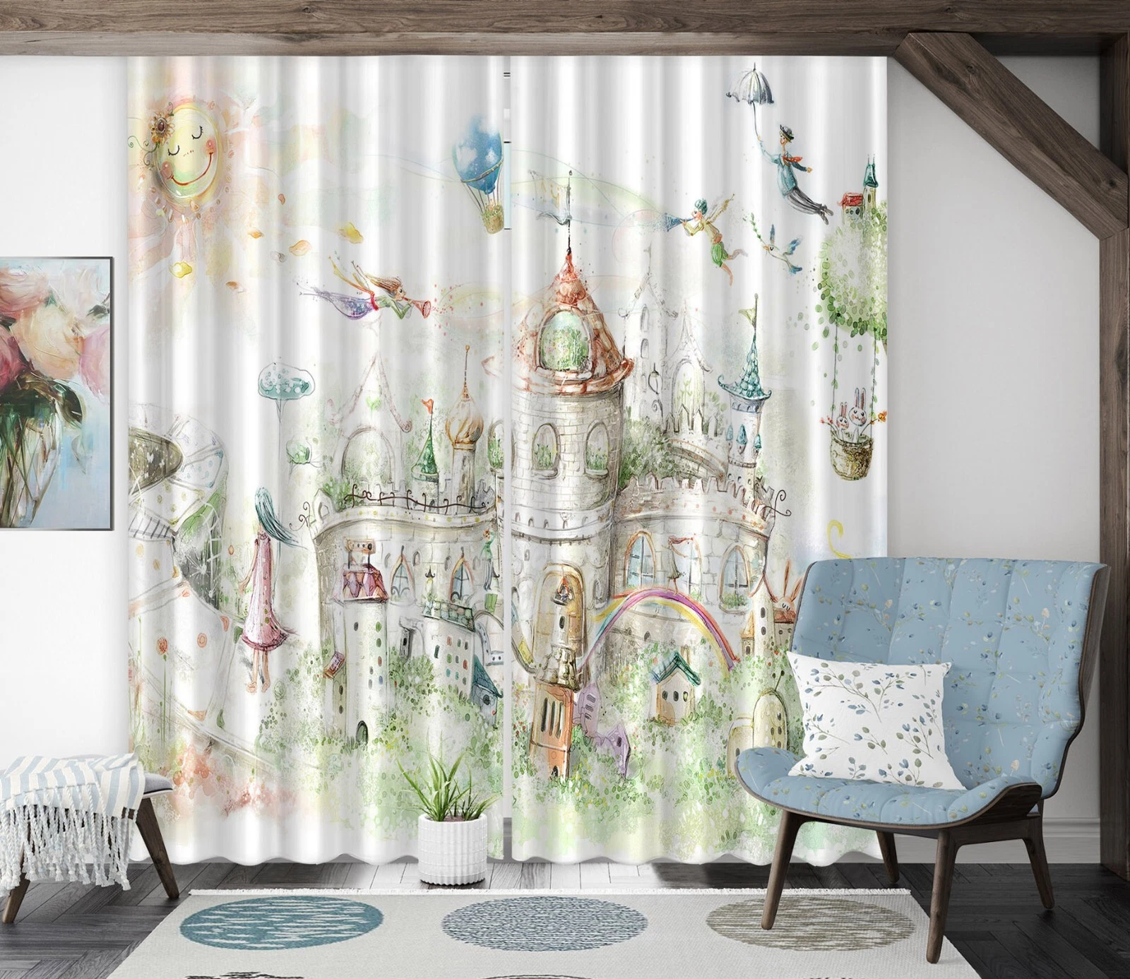 3D Fairy Tale Painting ZHUC5201 Photo Curtain Window Blockout Fabric Vera 2023