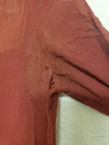 As-Is Antique FLAPPER 1920s vintage CHIFFON DRESS XS-Sm Sweetheart Sheer Ruffle - Picture 7 of 20