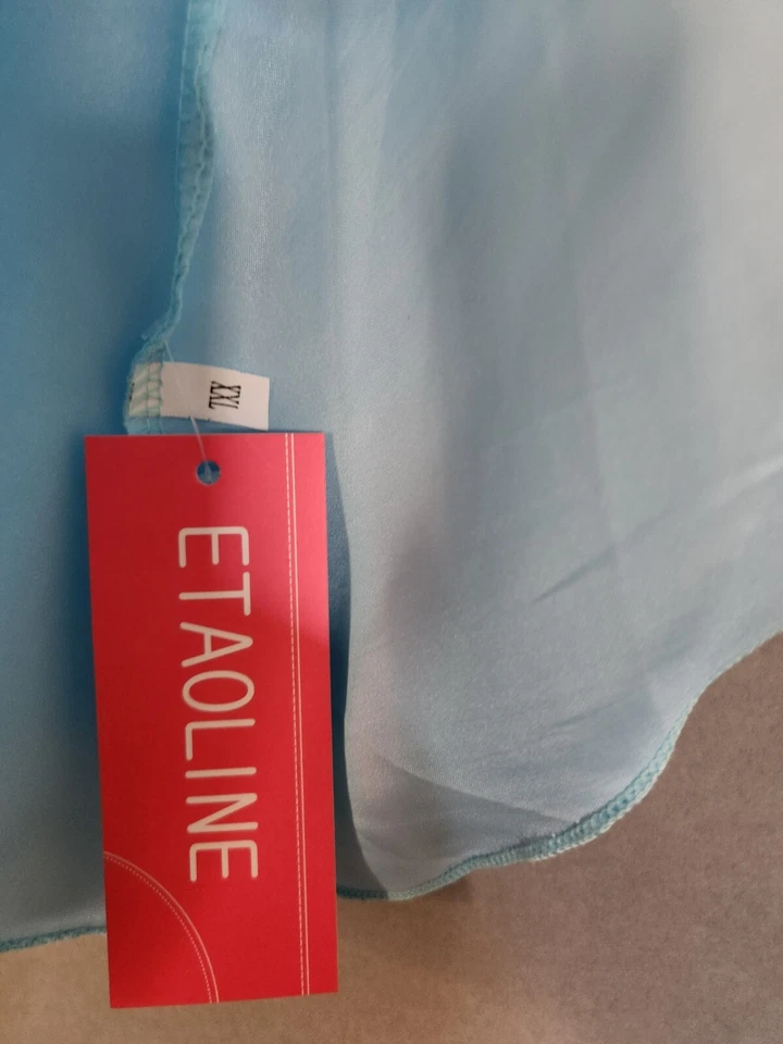 Etaoline Chemise, Camisón Azul Alto Bajo con Corpiño de Encaje Nuevo con Etiquetas XXL Foto 2 de 4