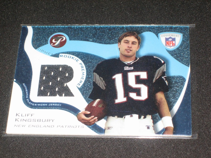 KLIFF KINGSBURY PATRIOTS ROOKIE AUTHENTIC EVENT GAME USED JERSEY FOOTBALL CARD