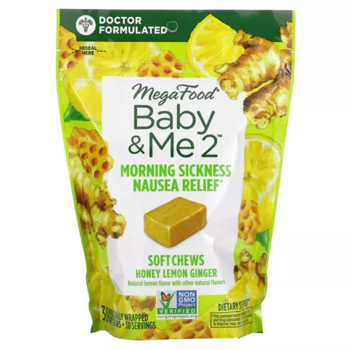 Baby & Me2, Morning Sickness Nausea Relief, Honey Lemon Ginger, 30 Ct Exp 05/25