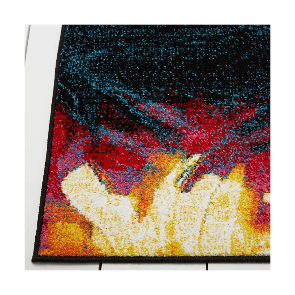 Alfombra Home Dynamix Splash Mondrian 7'10"x10'2, abstracta negra/azul/rosa/sí... Foto 4 de 4