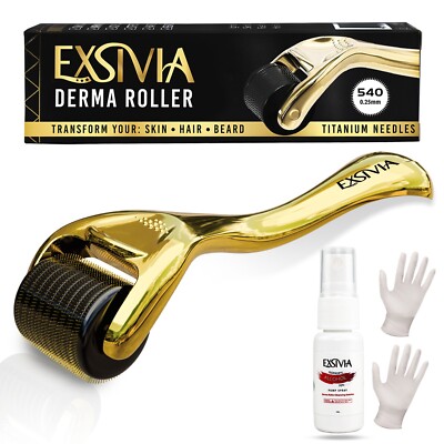 Derma Roller for Face, Beard, and Hair - 0.25mm Titanium Needles - For Men Women