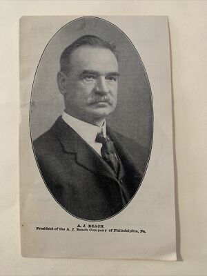 A.J. Reach President of the Reach Company Philadelphia 1905 Baseball 4X6 Picture