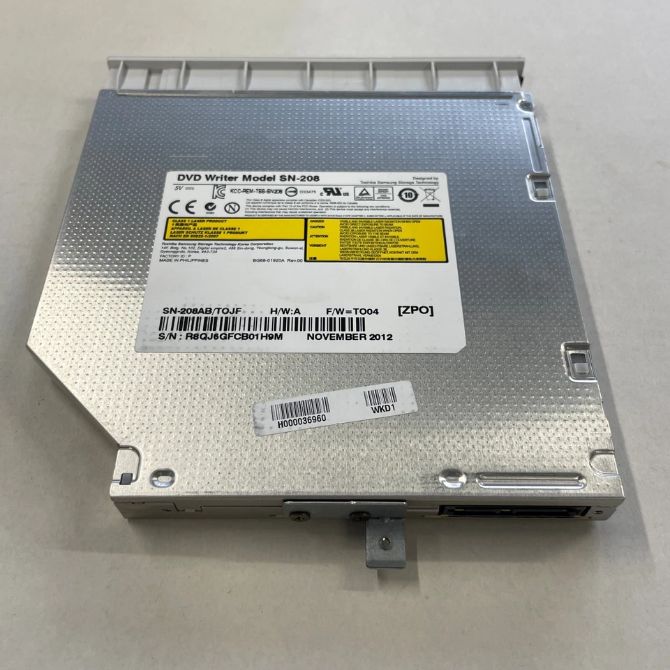 Unidad óptica Toshiba Samsung SN-208 CD DVD±RW SATA + bisel H000036960 C850 L850 Foto 3 de 4