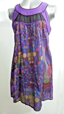 Buntes Baumwoll-Kleid von Contro Corrente FIN32