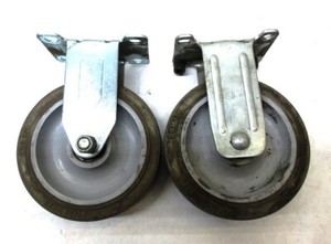 DURABLE SUPERIOR RIGID PLATE CASTER, 5" X 1" INFINITI WHEEL, LOT OF 2