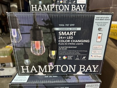 Hampton Bay Smart 24 ft. Indoor/Outdoor Color Changing  LED String Light - NEW!!