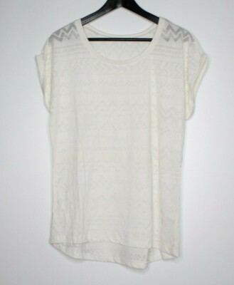 Multiblu Shirt Top T-shirt Gr. M Damen Oberteil Weiß Baumwolle #F-26