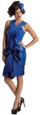 Boardwalk Mob Wife Roaring 20's Flapper Blue Fancy Dress Halloween Adult Costume