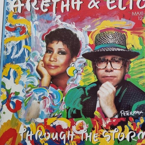Aretha Franklin & Elton John - Through The Storm 12'' Vinyl Maxi Spain - Picture 2 of 5