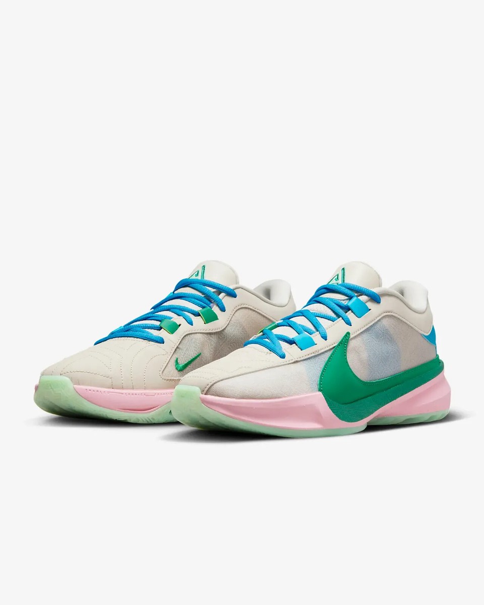 New Nike Zoom Freak 5 EP Basketball Shoes - Sail/ Emerald