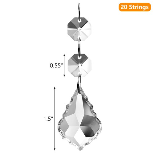 10/15/20 Pcs Teardrop Clear Crystal Chandelier Prisms Pendants Parts Glass Decor - Picture 14 of 14
