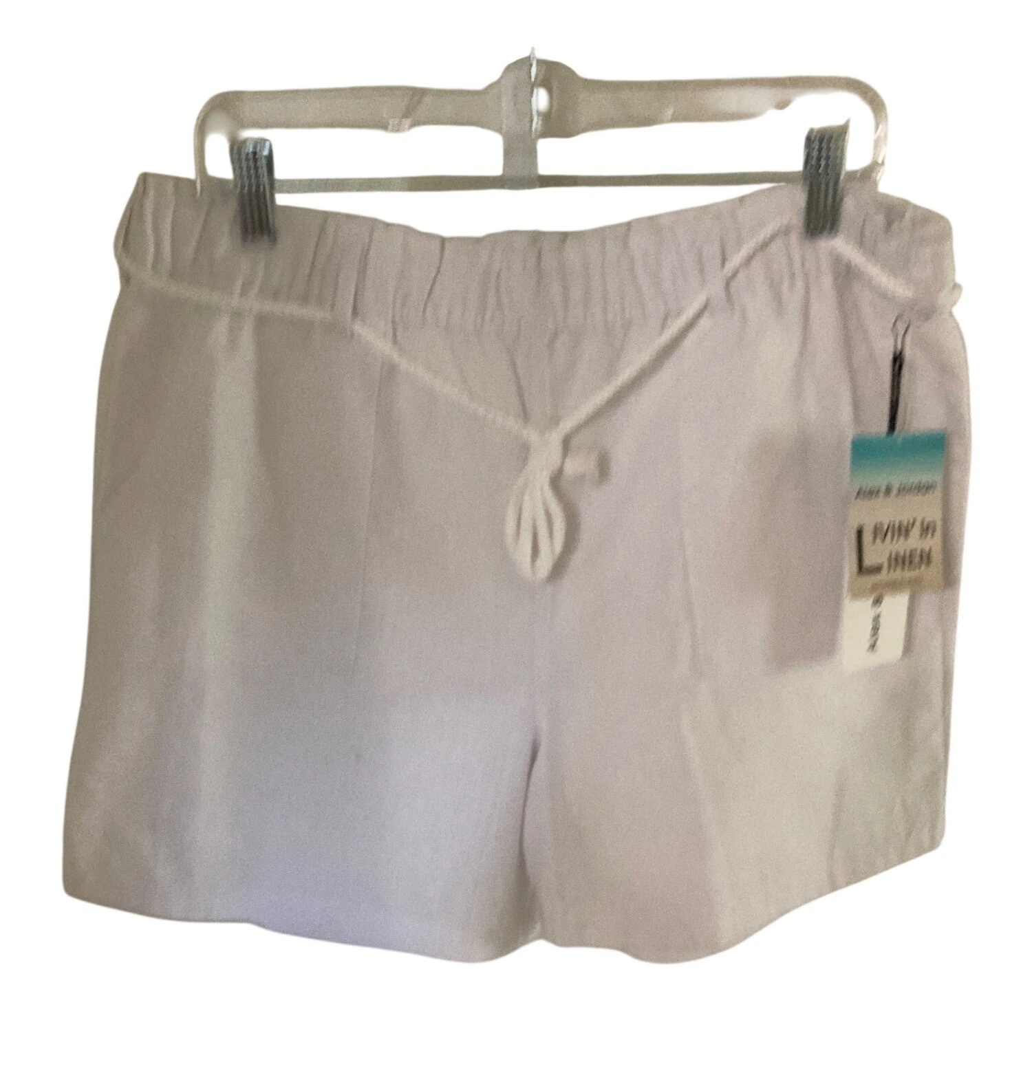 Alex & Jordan Women's White Linen Shorts Large NWT