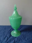 Vintage 1920's Fenton Jadeite Lidded Compote