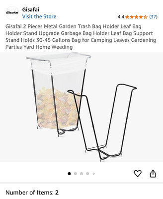 Trash Bag Holder Stand Metal Garden Garbage Bag Support Frame 30-45 Gallon Leaf