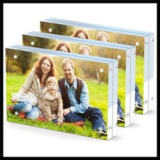 4x6 Acrylic Photo Picture Magnetic Frame 3 Pack