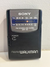 Sony SRF-49 FM/AM Walkman Portable Handheld Radio w/ Belt Clip Tested Works