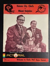 1967 Kansas City Chiefs vs Miami Dolphins AFL Football Program Hank Stram EX+