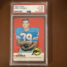 1969 Topps #120 Larry Csonka Rookie RC PSA 4 (MC) Miami Dolphins Football Card
