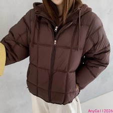 Solid Color Long-sleeved Cotton Jacket Women's Hooded Bread Version Thick Coat