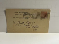 Canadian Postal Card Sent to The Huth Seed Co San Antonio Texas TX Postcard B36