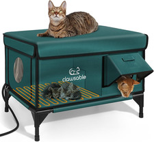 Indestructible Heated Cat House for outside Winter, 100 Waterproof, Safe Escape
