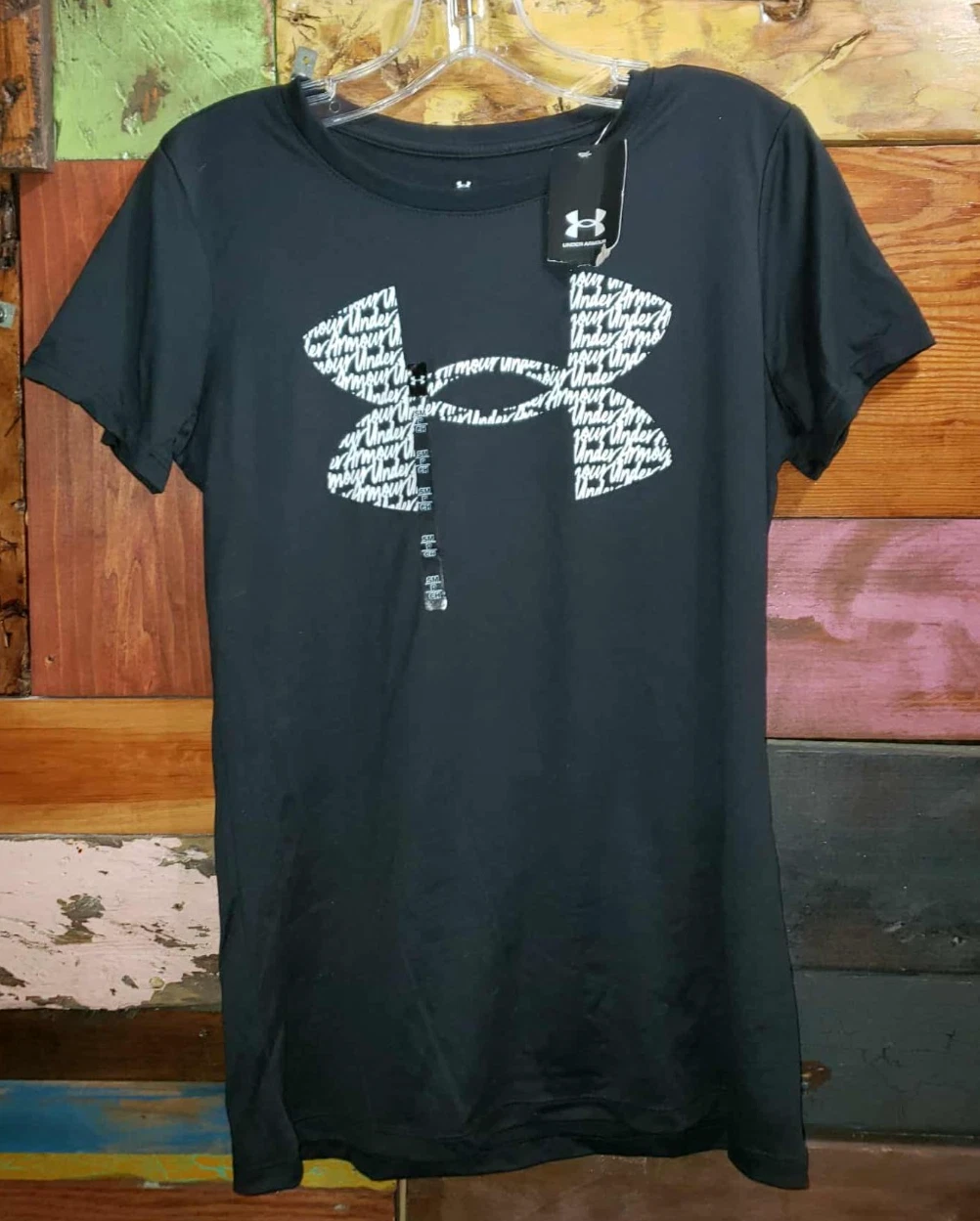 Under Armour Logo Womens Small Black Sportstyle Graphic Short Sleeve T Shirt Tee