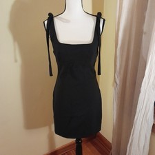 Zara Bow Strap Little Black Dress Large NWT