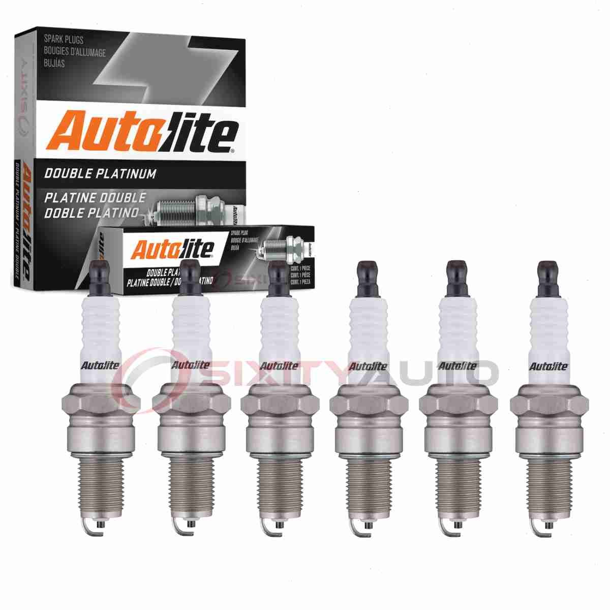 6 pc Autolite Double Platinum Spark Plugs for 1965-1970 Jeep J-2700 3.8L L6 cc