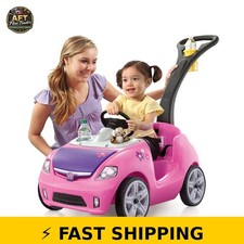 Step2 Whisper Ride II Pink Kids Push Car with Easy-Fold Handle